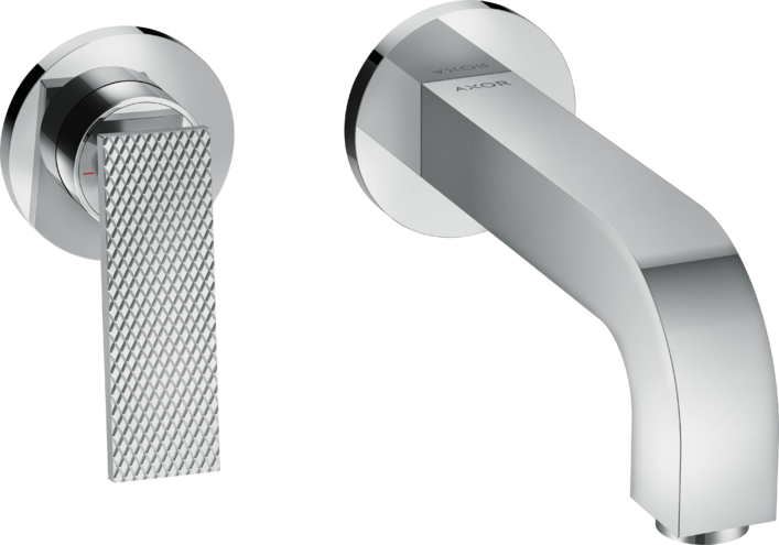 Купить купить смеситель для раковины настенный axor citterio 220 мм, с рычаговой рукояткой - с текстурой, хром арт. 39181000