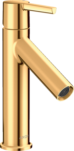 Купить купить смеситель для раковины axor starck 100, однорычажный, с рычаговой рукояткой, с не запираемым сливным набором, полированное золото арт. 10003990