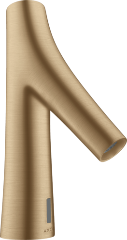 Купить купить смеситель для раковины axor starck organic, электронный, без регулировки температуры, питание от батареек, шлифованная бронза арт. 12172140