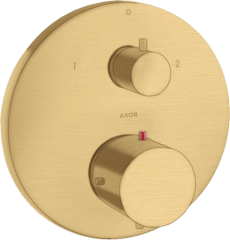 Термостат с запорным/переключающим вентилем Axor Starck, шлифованное золото арт. 10720250