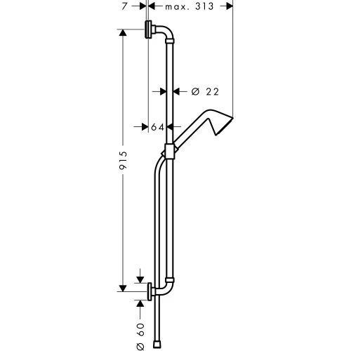 Купить купить душевой набор axor showers/front 0,90 м, с ручным душем 85 1jet ecosmart, хром арт. 26023000