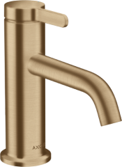 Смеситель для раковины Axor One 70, с рычаговой рукояткой, со сливным гарнитуром, шлифованная бронза арт. 48001140