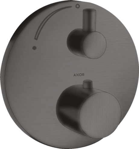 Купить купить термостат axor uno с запорным вентилем, шлифованный черный, хром арт. 38700340
