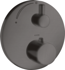 Термостат AXOR Uno с запорным вентилем, шлифованный черный, хром арт. 38700340
