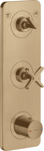 Купить купить модуль термостата 380/120 axor citterio e для 2 потребителей, скрытого монтажа, с панелью матовая бронза арт. 36703140