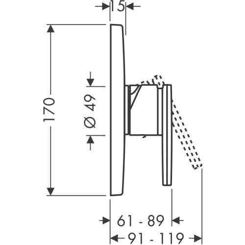 Купить купить смеситель для душа axor citterio для скрытого монтажа с рычаговой рукояткой, хром арт. 39655000
