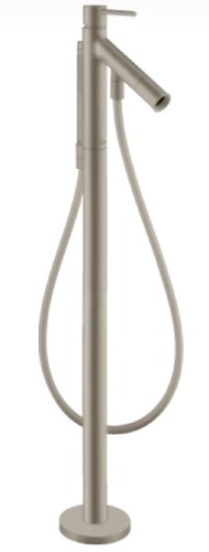 Купить купить смеситель для ванны напольный axor starck, однорычажный, с плоской рычаговой рукояткой, шлифованный никель арт. 10455820