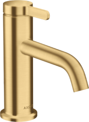 Смеситель для раковины Axor One 70, с рычаговой рукояткой, со сливным гарнитуром, шлифованное золото арт. 48001250