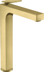 Смеситель для раковины AXOR Citterio 280 с рычаговой рукояткой, для накладной раковины, со сливным гарнитуром, матовая латунь арт. 39021950