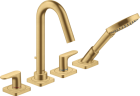 Купить купить смеситель на край ванны axor citterio m на 4 отверстия с рычаговыми рукоятками, матовое золото арт. 34444250