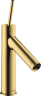 Купить купить смеситель для раковины axor starck 90, однорычажный, с тонкой рукояткой, с не запираемым сливным набором, полированное золото арт. 10117990