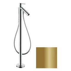 Смеситель для ванны напольный Axor Starck, однорычажный, с круглой рычаговой рукояткой, полированная бронза арт. 10456130