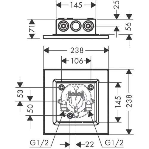 Купить купить верхний душ axor showersolutions 250/250 1jet, потолочный монтаж, хром арт. 35309000