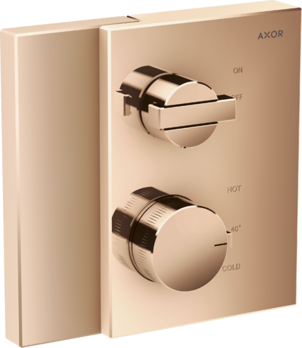 Купить купить термостат axor edge с запорным вентилем, полированное красное золото арт. 46750300