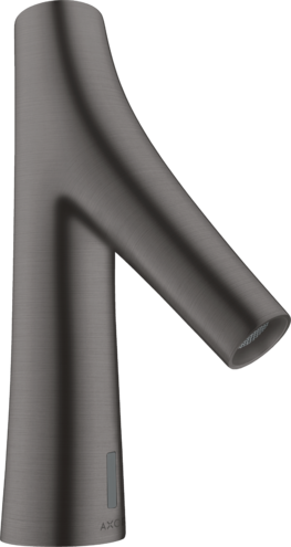 Купить купить смеситель для раковины axor starck organic, электронный, без регулировки температуры, питание от батареек, шлифованный черный, хром арт. 12172340