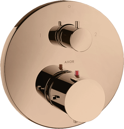 Купить купить термостат с запорным/переключающим вентилем axor starck, полированное красное золото арт. 10720300