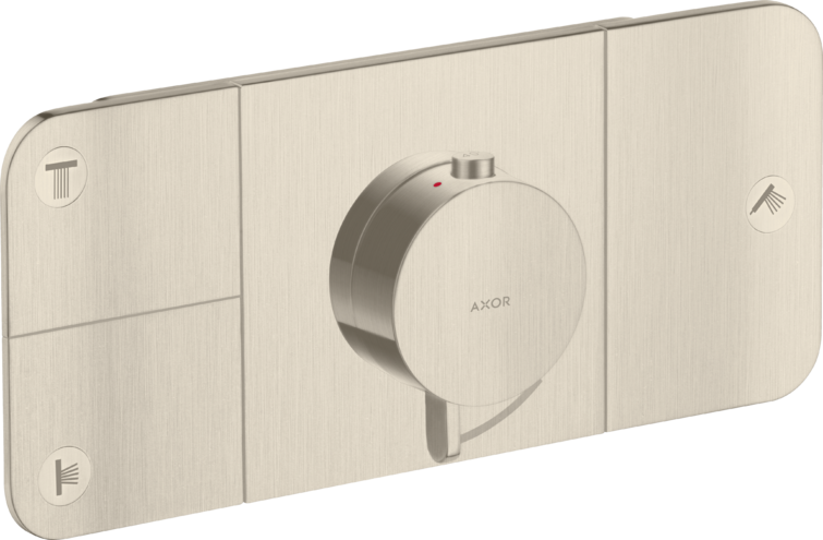 Купить купить термостат для 3 потребителей, axor one, скрытого монтажа, шлифованный никель арт. 45713820