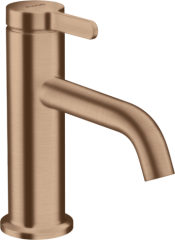 Смеситель для раковины Axor One 70, с рычаговой рукояткой, со сливным гарнитуром, шлифованное красное золото арт. 48001310