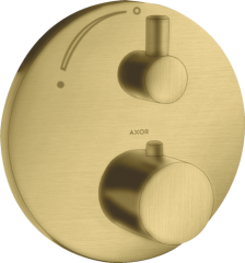 Термостат AXOR Uno с запорным вентилем, матовая латунь арт. 38700950
