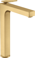 Смеситель для раковины AXOR Citterio 280 с рычаговой рукояткой, для накладной раковины, со сливным гарнитуром, матовое золото арт. 39021250