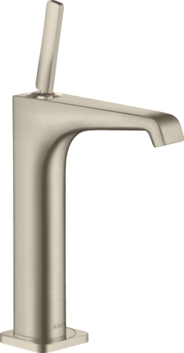 Купить купить смеситель для раковины axor citterio e 190, для накладной раковины, с незапираемым сливным набором, матовый никель арт. 36103820