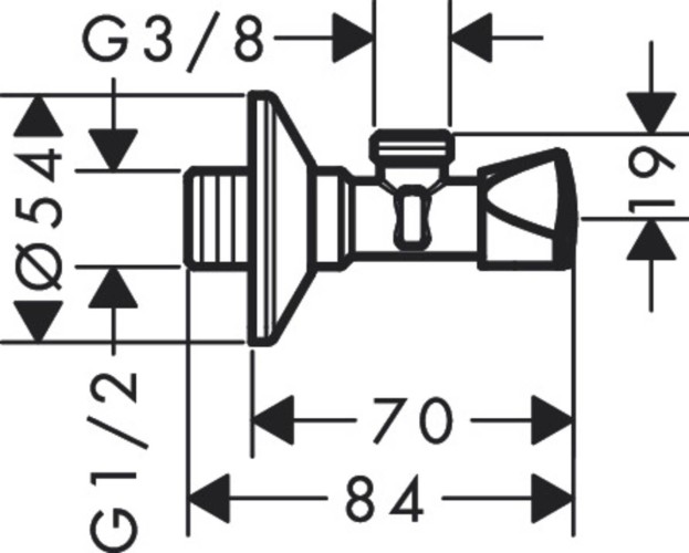 Купить купить угловой вентиль e, axor, хром арт. 51312000
