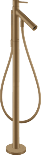 Купить купить смеситель для ванны напольный axor starck, однорычажный, с круглой рычаговой рукояткой, шлифованная бронза арт. 10456140