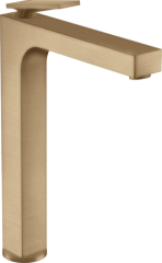 Смеситель для раковины AXOR Citterio 280 с рычаговой рукояткой, для накладной раковины, со сливным гарнитуром, матовая бронза арт. 39021140