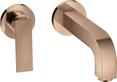 Смеситель для раковины настенный AXOR Citterio 220 мм, с рычаговой рукояткой - с текстурой, полированное красное золото арт. 39181300