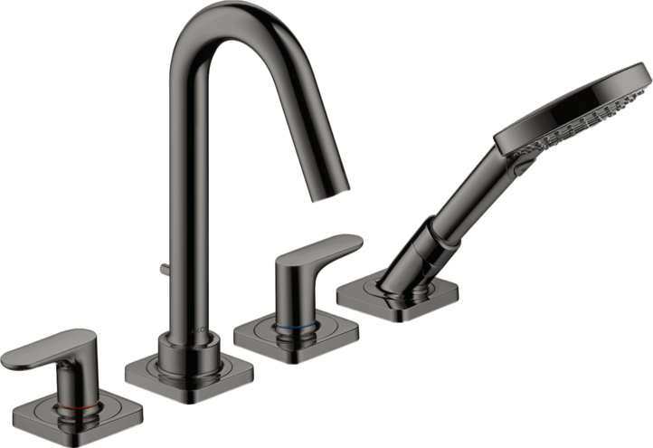 Купить купить смеситель на край ванны axor citterio m на 4 отверстия с рычаговыми рукоятками, полированный черный, хром арт. 34444330