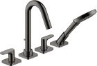 Купить купить смеситель на край ванны axor citterio m на 4 отверстия с рычаговыми рукоятками, полированный черный, хром арт. 34444330