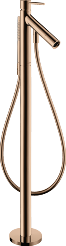 Купить купить смеситель для ванны напольный axor starck, однорычажный, с круглой рычаговой рукояткой, полированное красное золото арт. 10456300