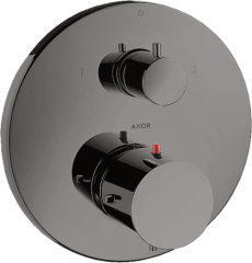 Термостат с запорным/переключающим вентилем Axor Starck, полированный черный, хром арт. 10720330