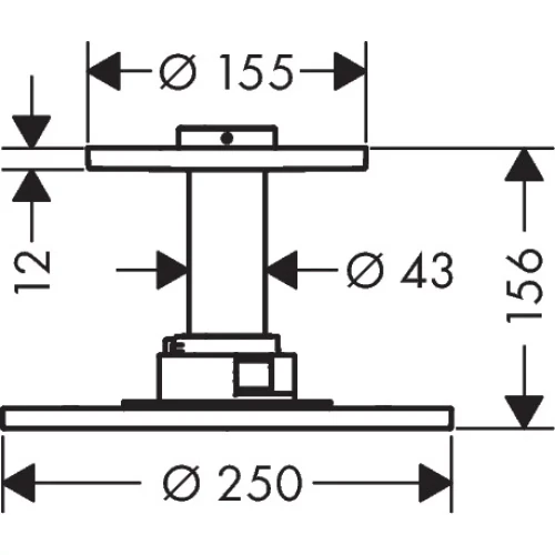 Купить купить верхний душ axor showersolutions, с потолочным подсоединением, 250 мм, 1 jet, полированная бронза арт. 35286130
