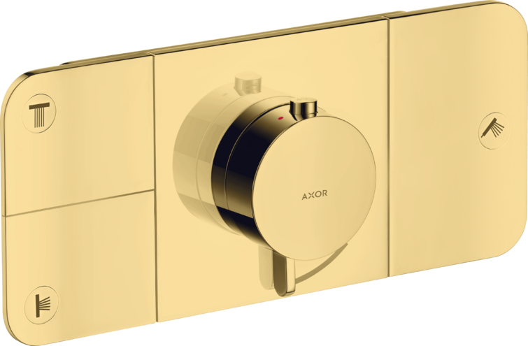 Купить купить термостат для 3 потребителей, axor one, скрытого монтажа, полированное золото арт. 45713990