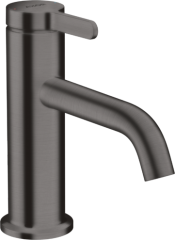 Смеситель для раковины Axor One 70, с рычаговой рукояткой, со сливным гарнитуром, шлифованный черный, хром арт. 48001340