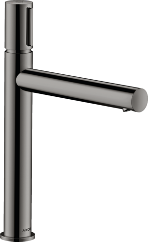 Купить купить смеситель для раковины axor uno select 200, с незапираемым сливным набором, полированный черный, хром арт. 45013330
