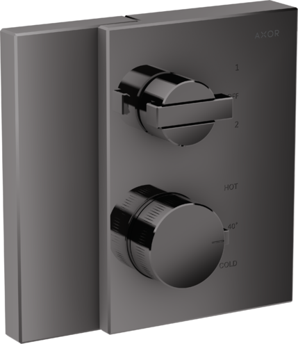 Купить купить термостат axor edge с запорным/переключающим вентилем, полированный черный, хром арт. 46760330