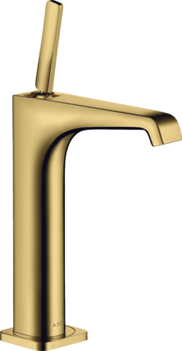Купить купить смеситель для раковины axor citterio e 190, для накладной раковины, с незапираемым сливным набором, полированное золото арт. 36103990