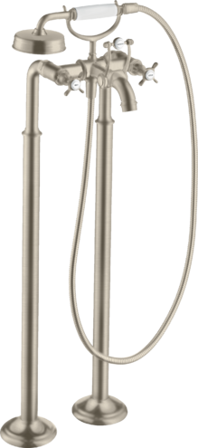 Купить купить смеситель для ванны напольный axor montreux с крестообразными рукоятками, шлифованный никель арт. 16547820