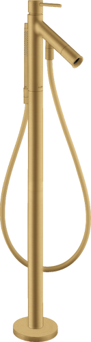 Купить купить смеситель для ванны напольный axor starck, однорычажный, с круглой рычаговой рукояткой, шлифованное золото арт. 10456250