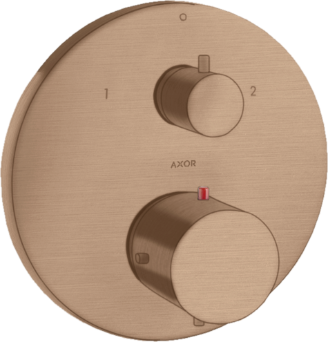 Купить купить термостат с запорным/переключающим вентилем axor starck, шлифованное красное золото арт. 10720310