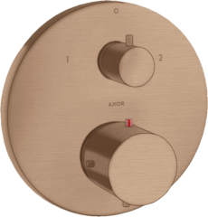 Термостат с запорным/переключающим вентилем Axor Starck, шлифованное красное золото арт. 10720310