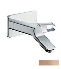 Смеситель для раковины Axor Urquiola, однорычажный, настенный, с изливом 200 мм, полированное красное золото арт. 11026300