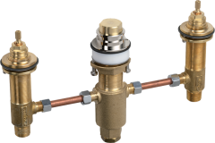 Скрытая часть смесителя на край ванны Axor, на 3 отверстия, шлифованная бронза арт. 15484180