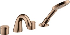 Смеситель на край ванны Axor Starck, на 4 отверстия, с рукоятками zero, полированное красное золото арт. 10444300