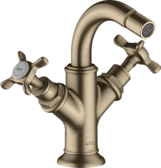 Смеситель для биде AXOR Montreux с двумя рукоятками со сливным гарнитуром, шлифованный никель арт. 16520820