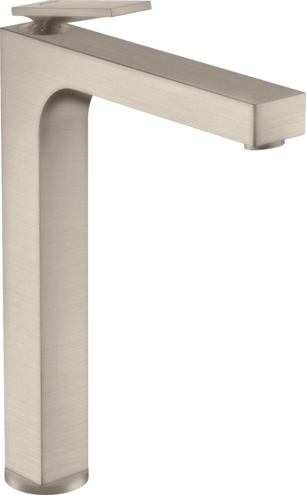 Купить купить смеситель для раковины axor citterio 280 с рычаговой рукояткой, для накладной раковины, со сливным гарнитуром, матовый никель арт. 39021820