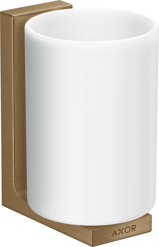 Купить купить стаканчик для зубных щеток axor universal rectangular настенный, матовая бронза арт. 42604140