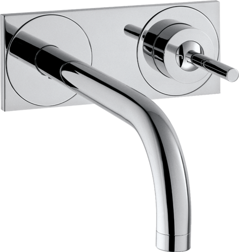 Купить купить смеситель для раковины axor uno однорычажный, настенный, с изливом 165 мм, с панелью, хром арт. 38112000